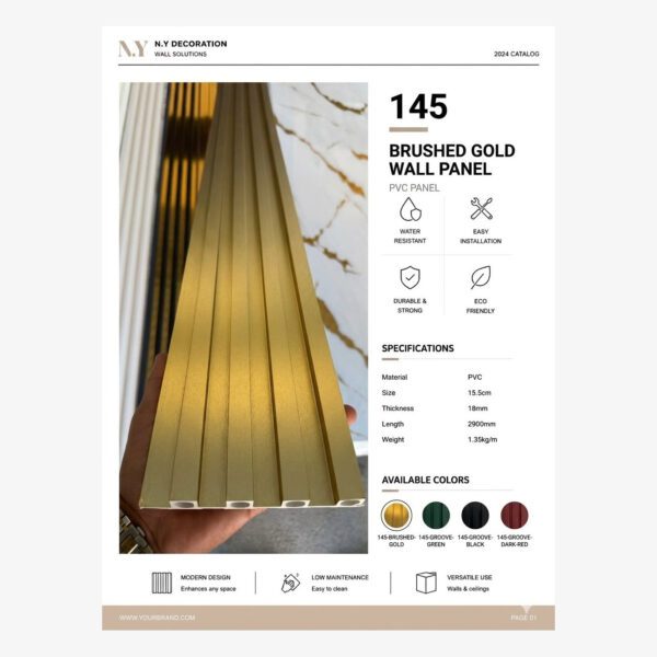 145 Brushed Gold Wall Panel metal
