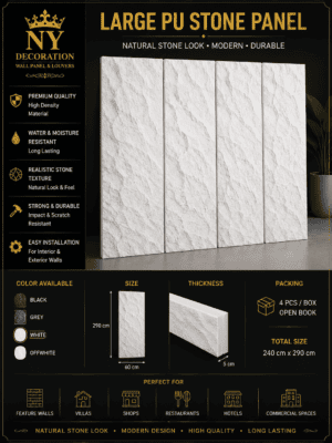 Pu stone 60x290cm white Code:01