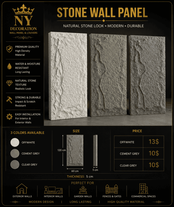 Pu stone white 60x120cm 5cm thickness