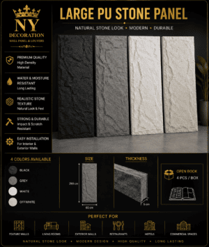 Pu stone Black 60x290cm Black code: 06