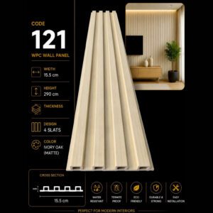 WPC Panels 121 – Ivory Oak (Matte)