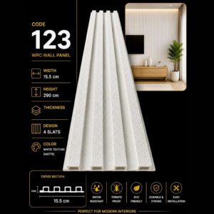 WPC Panels 123 – White Texture (Matte)