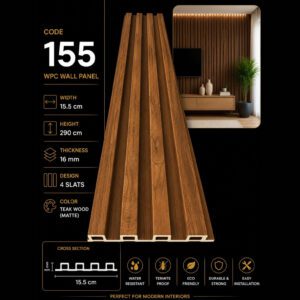 WPC Panels 155 – Teak Wood (Matte)