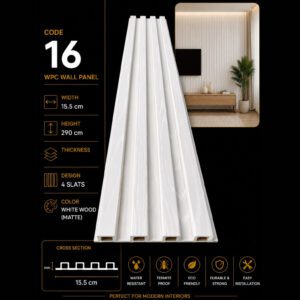 WPC Panels 16 – White Wood (Matte)