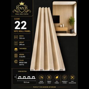 WPC Panels 22 – Beige Oak (Matte)