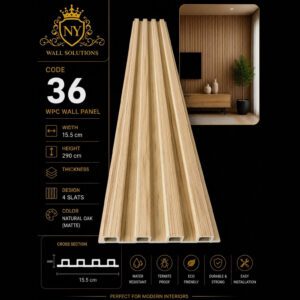 WPC Panels 36 – Natural Oak (Matte)