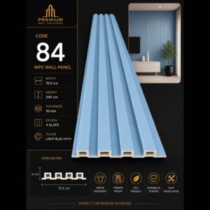 WPC Panels 84 – Light Blue (Matte)