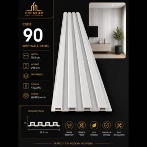 WPC Panels 90 – White (Matte)