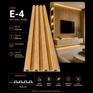WPC Panels E-4 – Oak Wood Texture (Matte)
