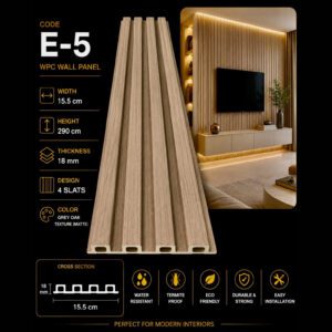 WPC Panels E-5 – Grey Oak Texture (Matte)